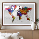 World Map Canvas Print – Detailed Map of the World Wall Art