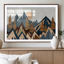 Abstract Wood Panel Effect Mountain Range Top Wall Art