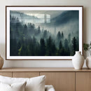 Captivating Misty Forest Wall Art Premium Canvas Print a