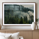 Misty Forest Wall Art Premium Canvas Print a Foggy and