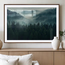 Captivating Misty Forest Wall Art Premium Canvas Print,