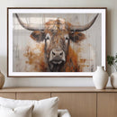 Vintage Scottish Highland Cow Cattle Art, Scottish Highland