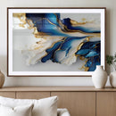 Gold Marble Art - Abstract Geode Gold And Blue Marble Shape