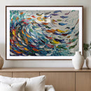 Modern Abstract Fish Shoal Wall Art Canvas Print, Colorful by MyGreatCanvas | Canvas Wall Art Prints | Photo Prints & Wall Decor