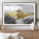 Gold Abstract Mountains Wall Art Print on Canvas, Nature