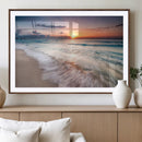 Sunset Beach Wall Art – Soothing Coastal Landscape, Ready to