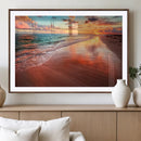 Sunset Beach Wall Art | Ocean Canvas Print | Coastal Wall