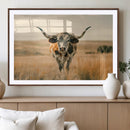 Texas Cow Wall Art Canvas Print for Farm House Wall Decor, by MyGreatCanvas | Canvas Wall Art Prints | Photo Prints & Wall Decor