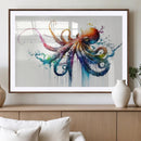 Watercolor Vibrant Octopus Wall Art Canvas Print | Abstract