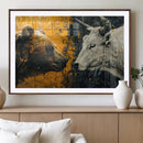 Bear and Bull Wall Art Canvas Print – Abstract Animal