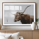 Rustic Bull Wall Art Canvas Print – Modern Longhorn