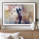 Abstract Watercolor Golf Player Wall Art Canvas Print