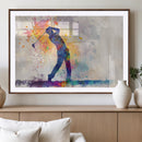 Watercolor Golf Swing Wall Art Canvas Print | Vibrant
