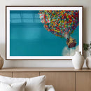 Carl Fredricksen, Up Movie Wall Art, Colorful Balloon House