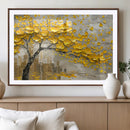 Yellow Blossom Tree Canvas Wall Art - Floral Abstract Modern