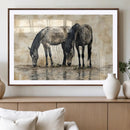 Chinese Style Abstract Black Horses Wall Art Canvas Print - by MyGreatCanvas | Canvas Wall Art Prints | Photo Prints & Wall Decor