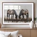 Chines Ink Style Horses Wall Art Canvas Print