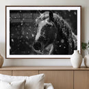 Winter Horse Wall Art | Black and White Horse Print | Ready by MyGreatCanvas | Canvas Wall Art Prints | Photo Prints & Wall Decor
