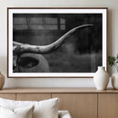 Cow Longhorn Wall Art | Black and White Print | Ready to by MyGreatCanvas | Canvas Wall Art Prints | Photo Prints & Wall Decor