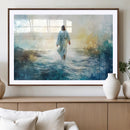 Watercolor Jesus Walking on Water Canvas Print, Christian