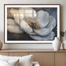 White Magnolia Flower Wall Art Canvas Print | Abstract