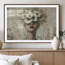 Abstract Floral Women Patel Wall Art Canvas Print