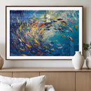 Colorful Swirling Fish School Wall Art Canvas Print |