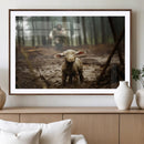 Jesus Running After a Lost Lamb Canvas Wall Art Print