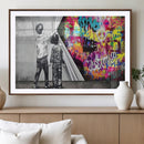 Banksy Print - Street Art Canvas Wall Art - Kids Revealing