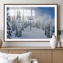 Winter Ski Lift Wall Art Print - Landscape Wall Art | Snowy
