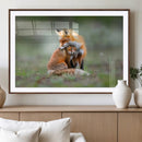 Heartwarming Fox and Baby Cub Wall Art | Ready to Hang