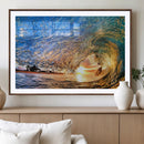 Ocean Wave at Sunset Canvas Wall Art – Vibrant Coastal Beach