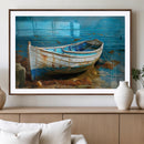 Vintage Boat on Tranquil Waters | Coastal Wall Art for