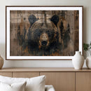 Rustic Grizzly 399 Wall Art | Triptych Canvas Print | Rustic