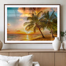 Tropical Sunset Beach Canvas Wall Art Print – Vibrant Palm by MyGreatCanvas | Canvas Wall Art Prints | Photo Prints & Wall Decor