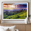 Green Hills and Sunset Wall Art Print - Scenic Landscape by MyGreatCanvas | Canvas Wall Art Prints | Photo Prints & Wall Decor