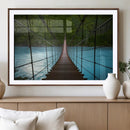 Suspension Bridge Over River Canvas Art | 3-Panel Nature by MyGreatCanvas | Canvas Wall Art Prints | Photo Prints & Wall Decor