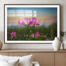 Pink Flower on the Mountain Canvas Print, Framed Pink Flower