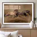 Large Wall Art Canvas Print – Two Running Brown Horses