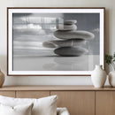 Still Life Black and White Zen Stones Wall Art Canvas,