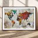 Watercolor World Map Canvas Print – Framed Wall Art for by MyGreatCanvas | Canvas Wall Art Prints | Photo Prints & Wall Decor