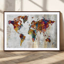 Vintage World Map Canvas Wall Art Print, Warm Tone Global by MyGreatCanvas | Canvas Wall Art Prints | Photo Prints & Wall Decor