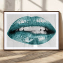 Blue Lips Wall Art Canvas Print