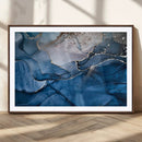 Navy Blue Canvas Art Abstract Print – Elegant Triptych