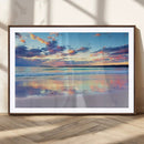 Tranquil Pastel Sunset Beach Triptych Canvas Art, Soothing