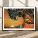 Surf Wave Sunset Canvas Wall Art Print, 3-Panel Ocean