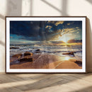 Golden Hour Beach Sunset Canvas Triptych, Ocean Waves and by MyGreatCanvas | Canvas Wall Art Prints | Photo Prints & Wall Decor