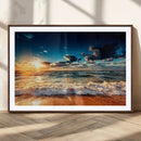 Golden Hour Sunset Over Ocean Waves Wall Art Canvas Print | by MyGreatCanvas | Canvas Wall Art Prints | Photo Prints & Wall Decor