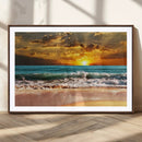 Golden Sunset Beach Canvas Wall Art – Triptych Seascape by MyGreatCanvas | Canvas Wall Art Prints | Photo Prints & Wall Decor
