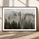 Foggy Mountain Wall Art | 3-Panel Foggy Forest and Mountain
